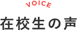 在校生の声 VOICE